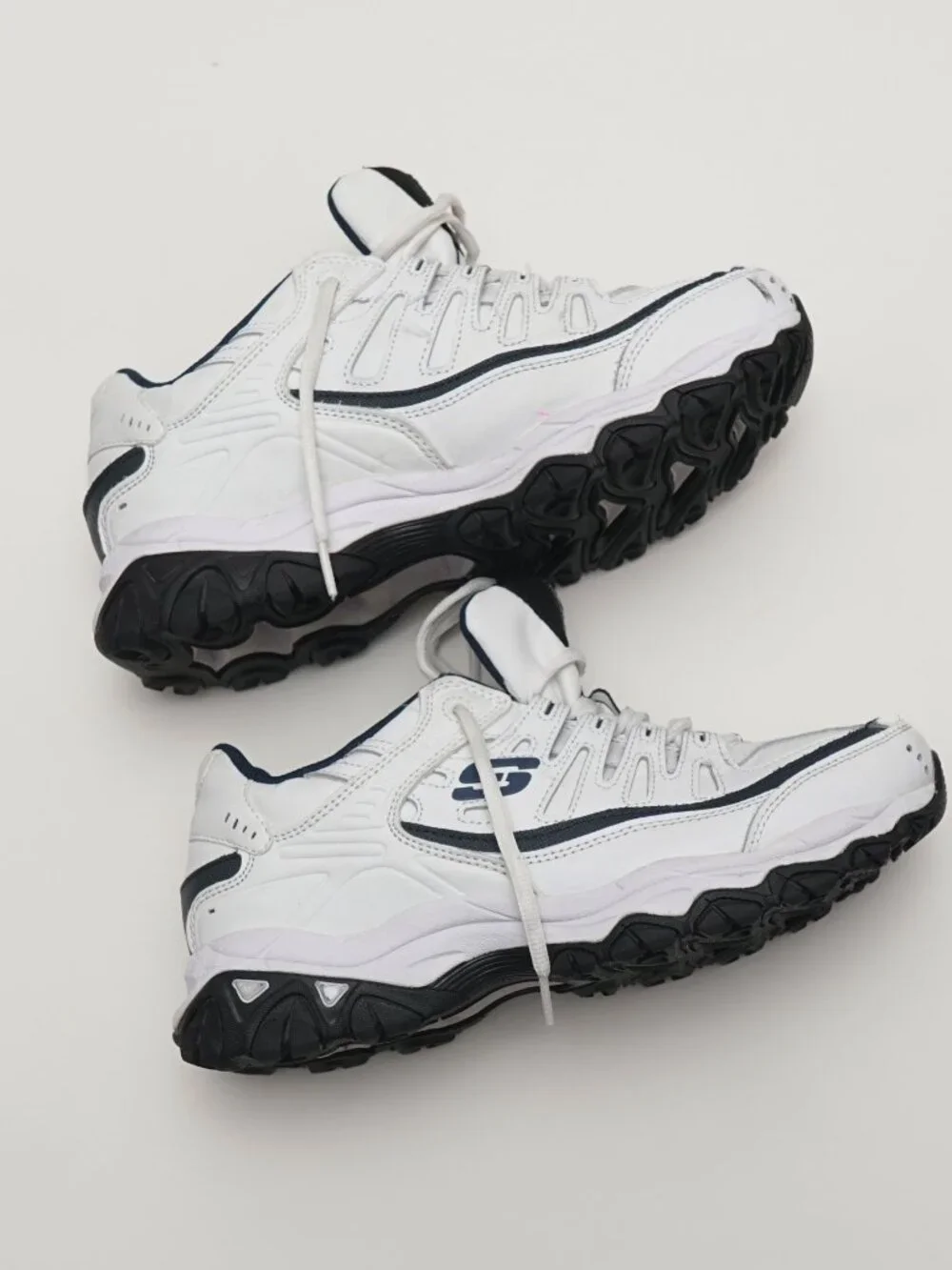 Skechers After Burn Trainer Shoes Mens Size 8.5 Sneaker White Lace Up Low 50127